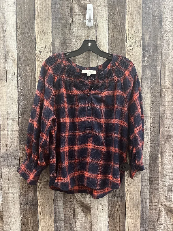 Top Long Sleeve By Loft In Multi-colored, Size: S