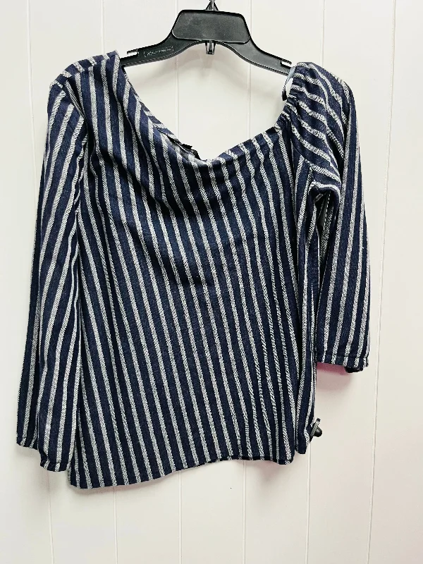 Top Long Sleeve By Banana Republic In Blue, Size: L