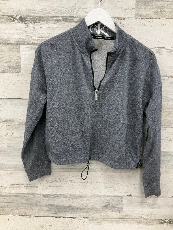 Top Long Sleeve By Calvin Klein In Grey, Size: M