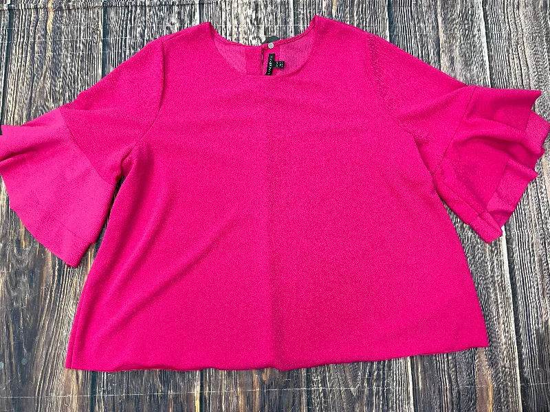 Top 3/4 Sleeve By Lane Bryant In Pink, Size: 3x