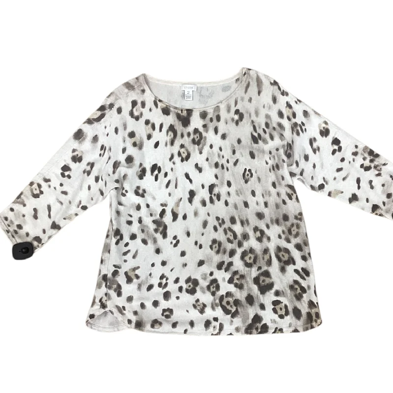 Top 3/4 Sleeve By Chicos In Animal Print, Size: 2