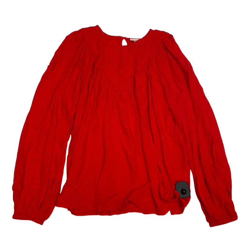 Top Long Sleeve By Knox Rose In Red, Size: Xs