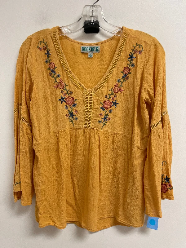 Top Long Sleeve By Clothes Mentor In Yellow, Size: S