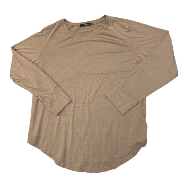 Top Long Sleeve Basic By automet In Tan, Size: Xxl