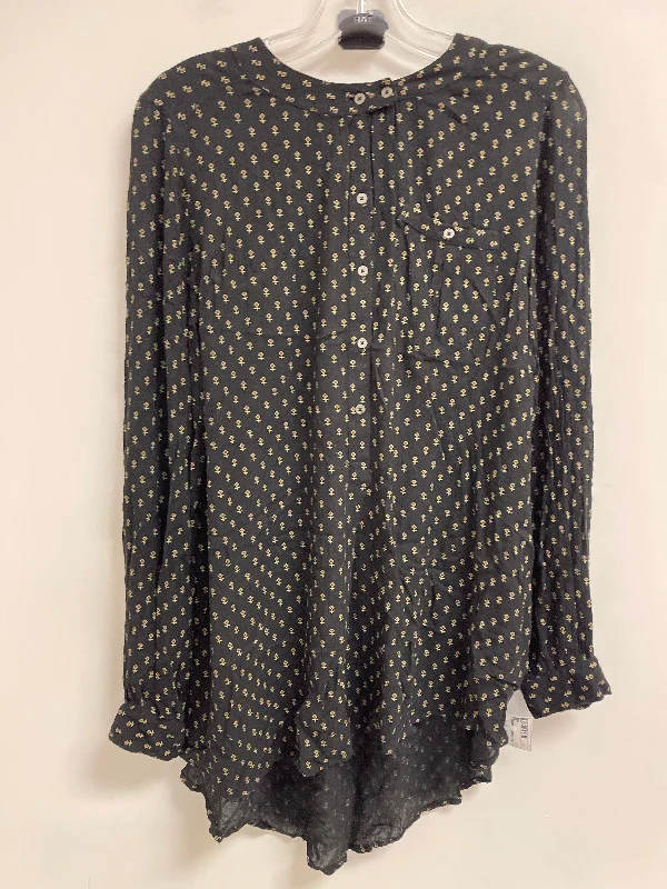 Tunic Long Sleeve By Free People In Black, Size: S