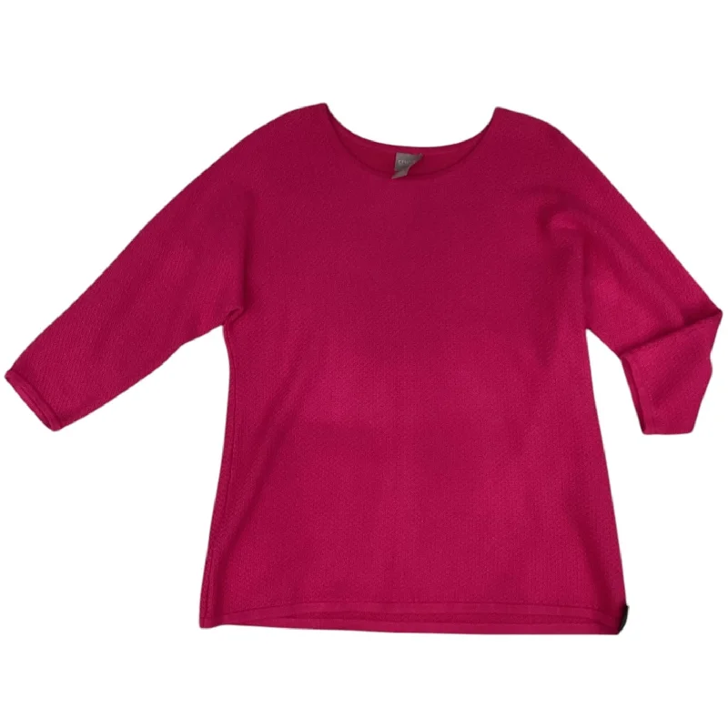 Top 3/4 Sleeve By Chicos In Pink, Size: 1