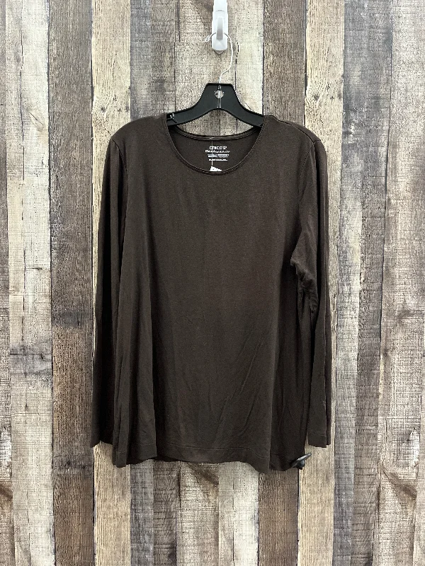 Top Long Sleeve By Chicos In Brown, Size: L