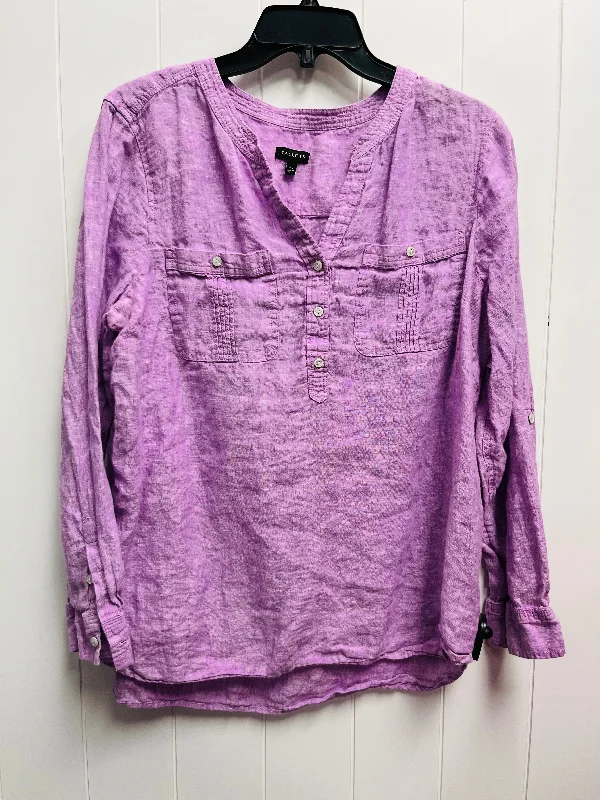 Top Long Sleeve By Talbots In Purple, Size: Xl