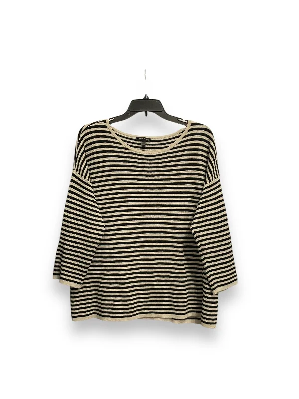 Top Long Sleeve By Eileen Fisher In Striped Pattern, Size: L