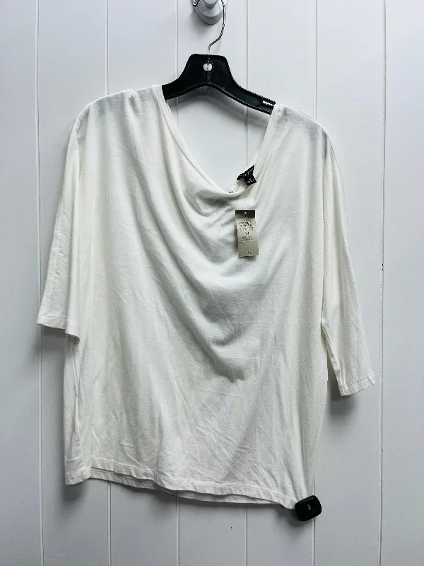 Top 3/4 Sleeve By Ann Taylor In Black & White, Size: M