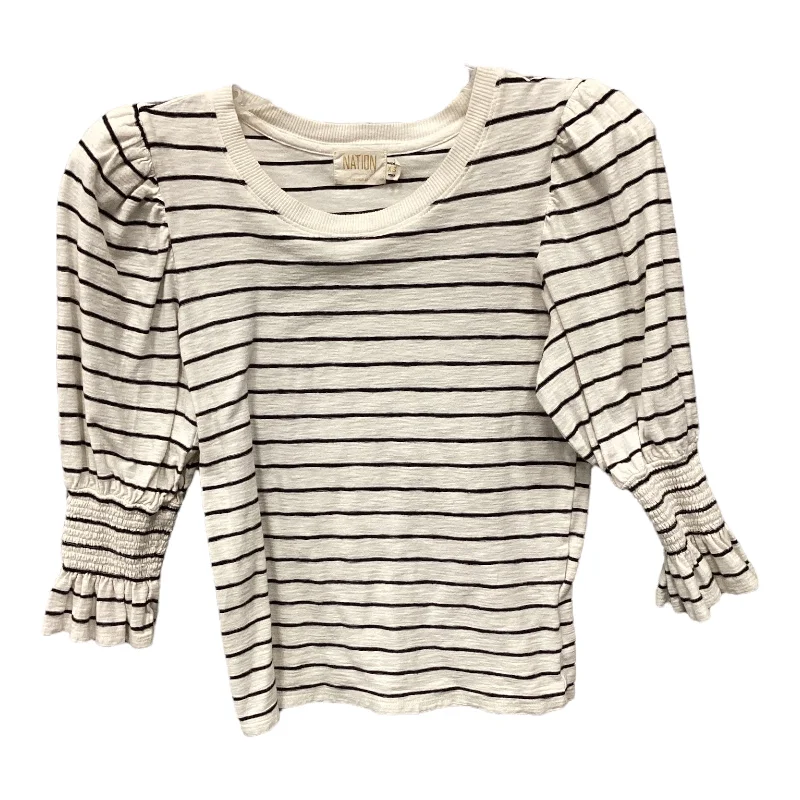 Top 3/4 Sleeve By Nation In Striped Pattern, Size: Xs