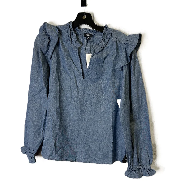 Top Long Sleeve By J. Crew In Blue Denim, Size: Xs