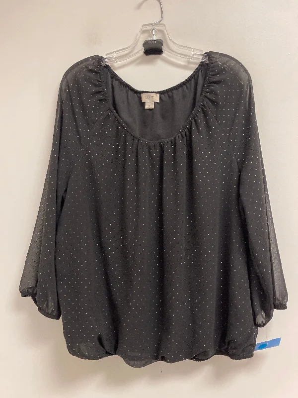 Top Long Sleeve By Loft In Black, Size: Xl