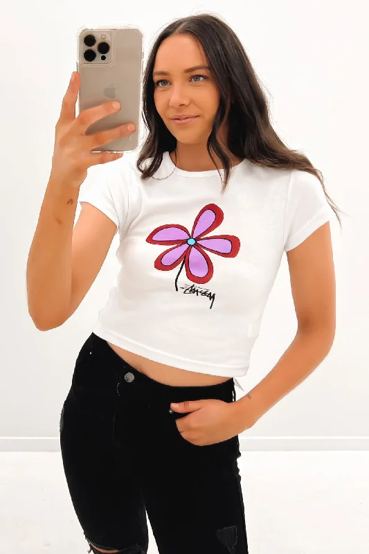 Flower Rib Tee White