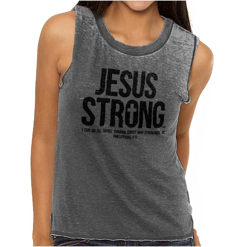 Jesus Strong Junior Muscle Tee