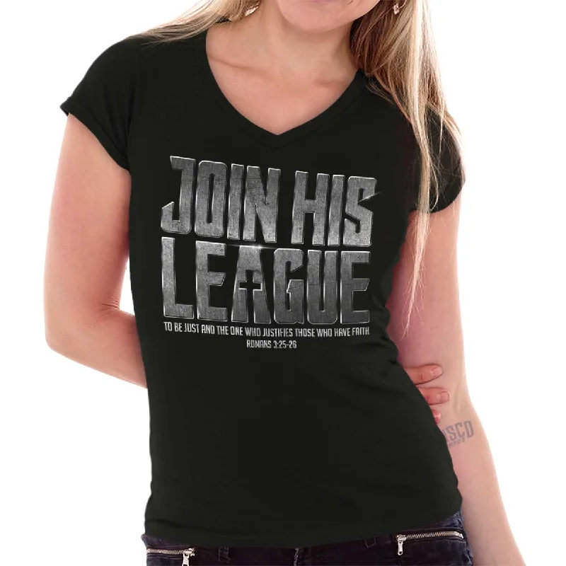 Join His League Junior Fit V-Neck T-Shirt