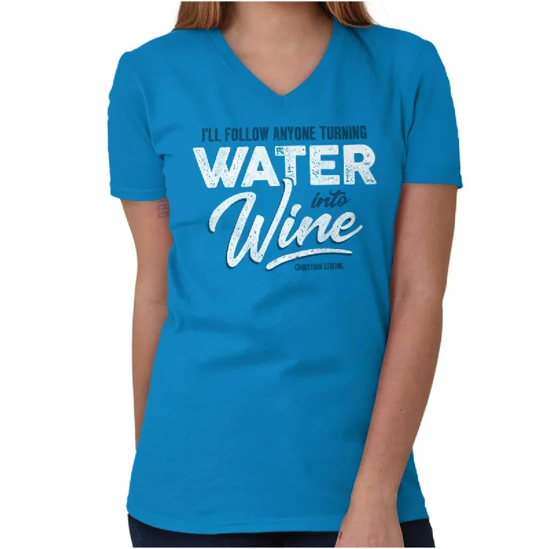 Water Into Wine V-Neck T Shirt