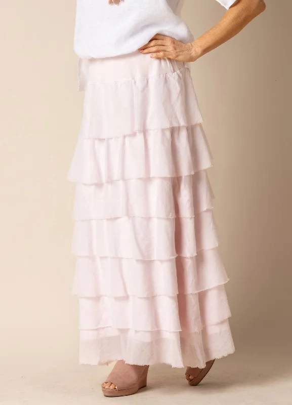 Calista Linen Skirt in Blush