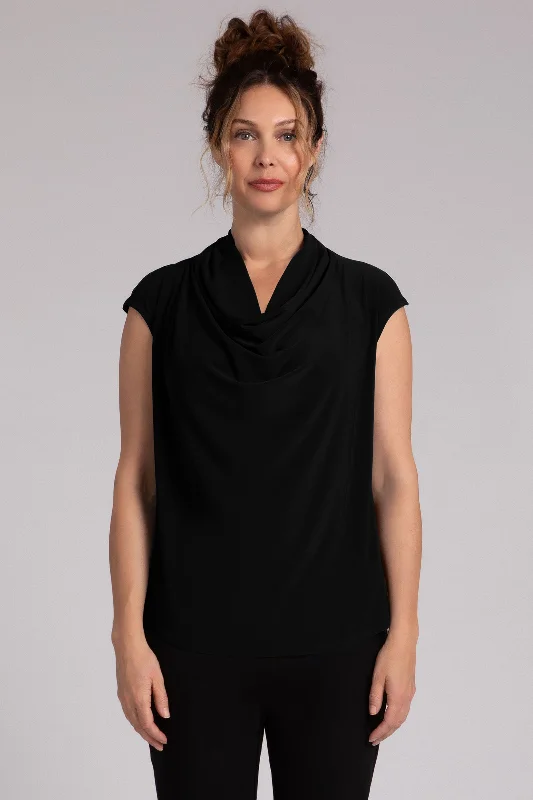 Draped Cowl Top | Black