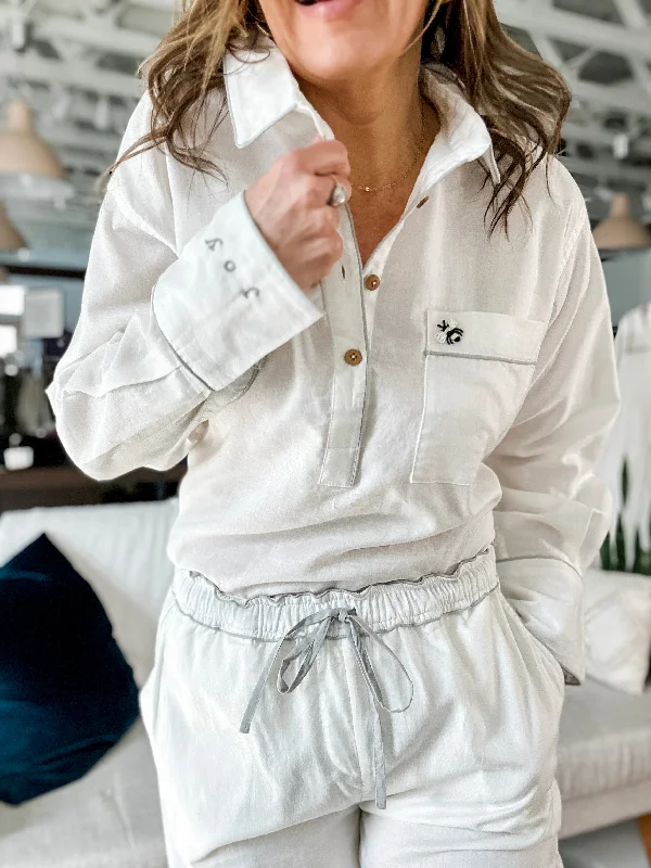 Embroidered Pajama Set