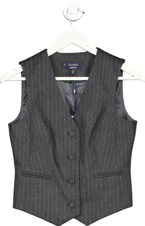 Hobbs Charcoal Chelsea Waistcoat top UK 8