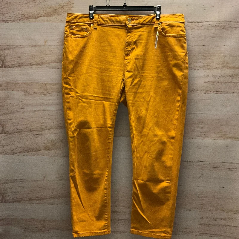 Jeans Cropped By Michael Kors In Yellow, Size: 14