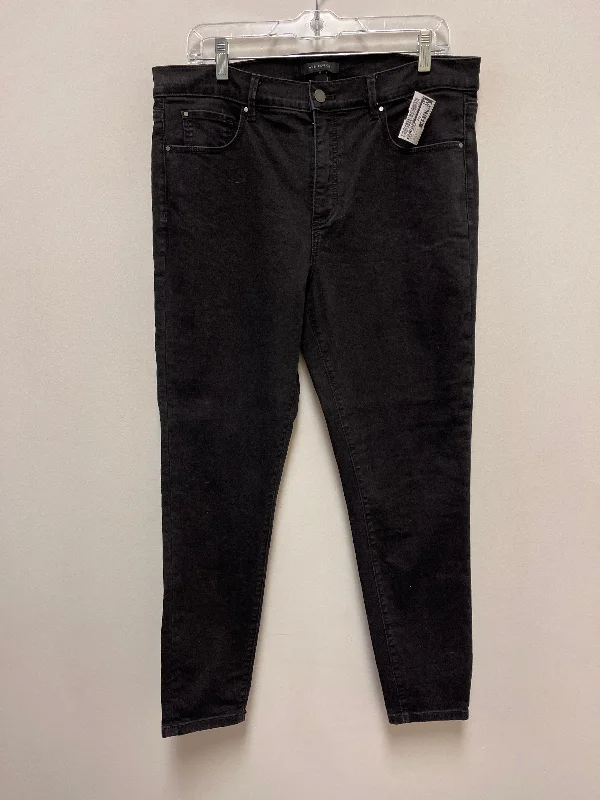 Jeans Skinny By Ann Taylor In Black Denim, Size: 12