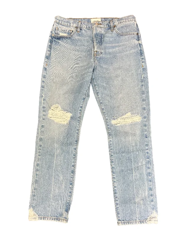 Jeans Straight By Frame In Blue Denim, Size: 6