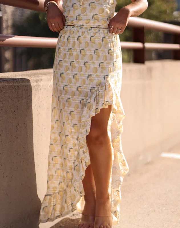 Lemon Lace Maxi Skirt