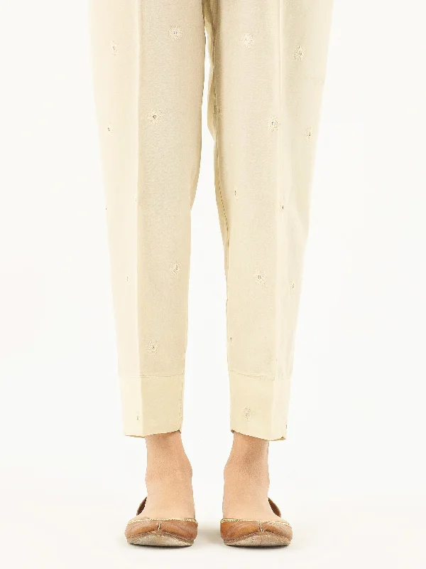 Embroidered Cambric Trousers(Pret)