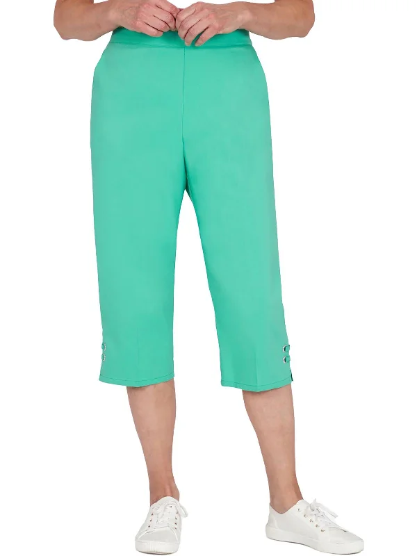 Plus    Womens Classic Fit Wide Leg Capri Pants