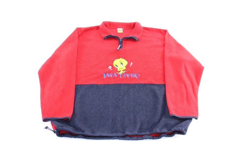 2001 Looney Tunes Embroidered Tweety Fleece Pullover