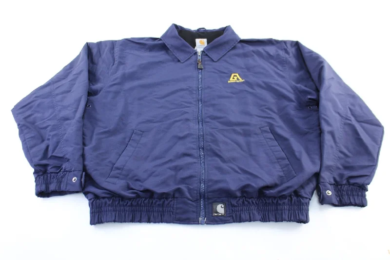 Carhartt Logo Patch Navy Blue Zip Up Jacket