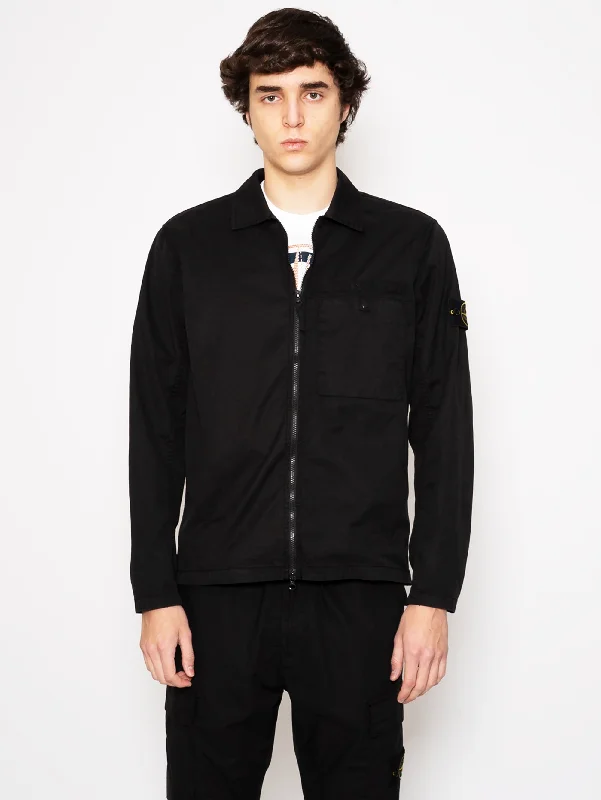 Overshirt in Cotone Supima Nero