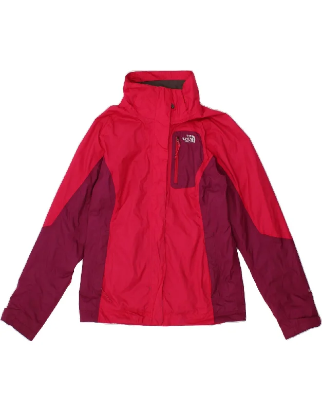 THE NORTH FACE Womens Windbreaker Coat UK 10 Small Red Colourblock Nylon