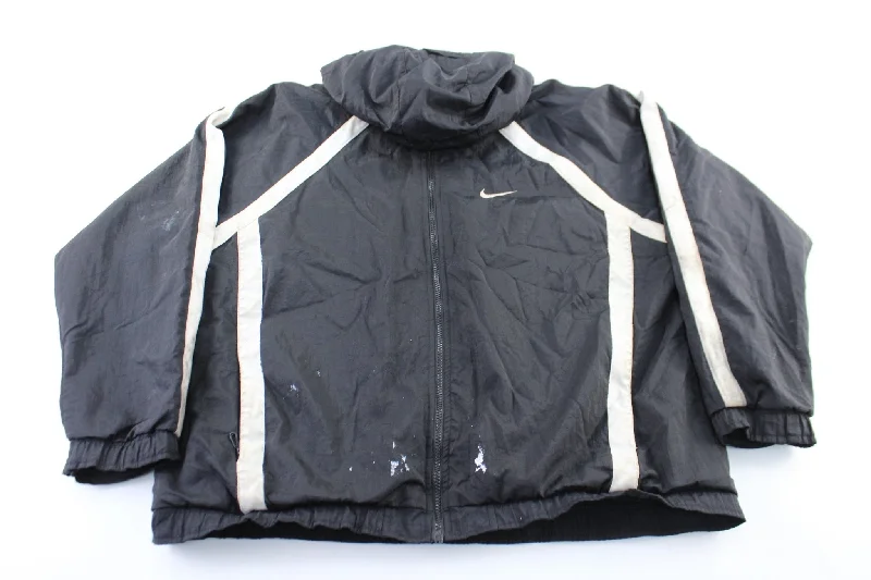 Women's Nike Embroidered Logo Black & White Zip Up Jacket