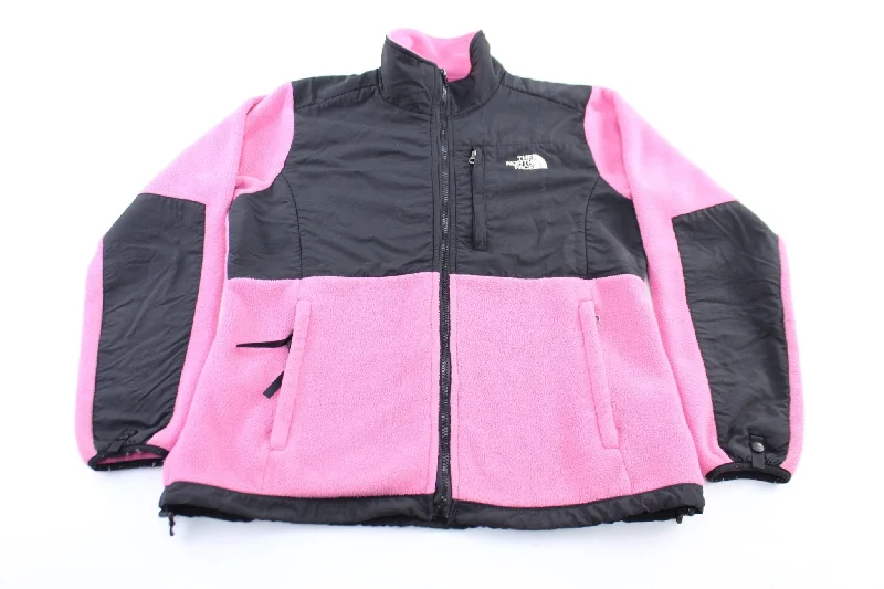 Women's The North Face Embroidered Logo Black & Pink Zip Up Jacket