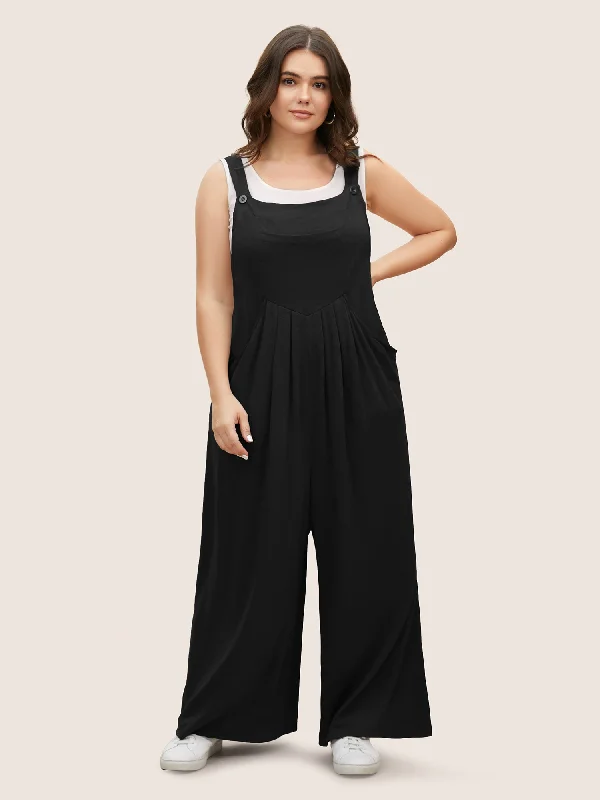 Supersoft Essentials Solid Pleated Pocket Jumpsuit