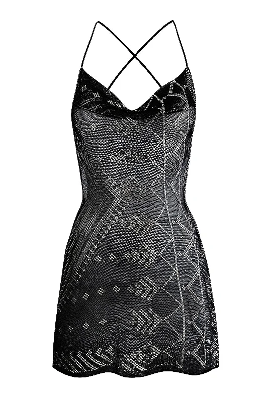 1920's Egyptian Black Mini Dress