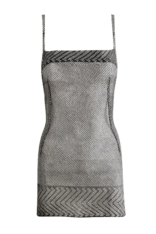 1920's Egyptian Black and Silver Mini Dress