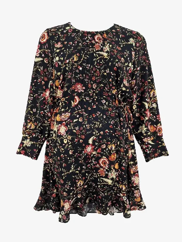 Veronika Maine Autumnal Flowers Classy Midi Dress Size 14