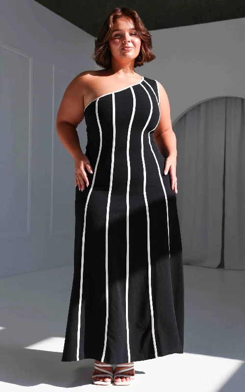 Finlee Maxi Dress - Black White