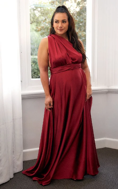 Roman Multiway Maxi Dress - Burgundy Wine