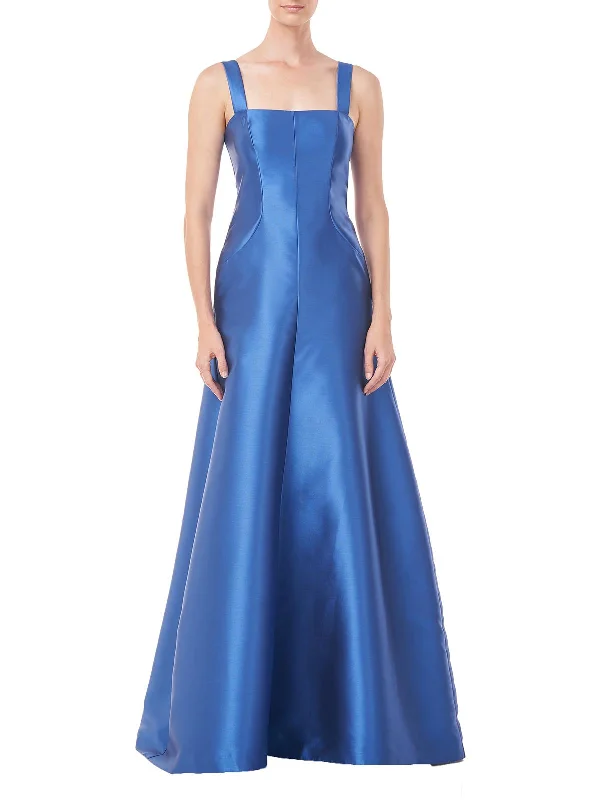 Tatiana Womens Satin Maxi Evening Dress