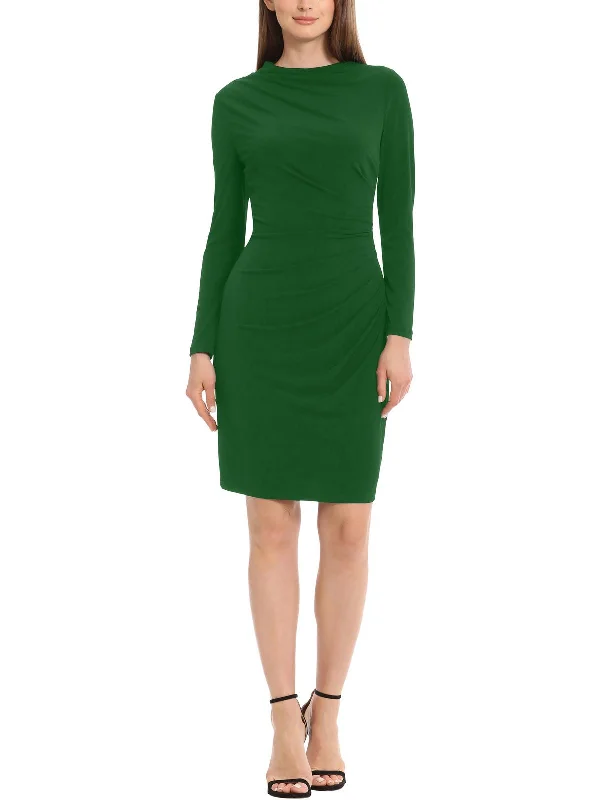 Womens Ruched Sheath Cocktail and Party Dress