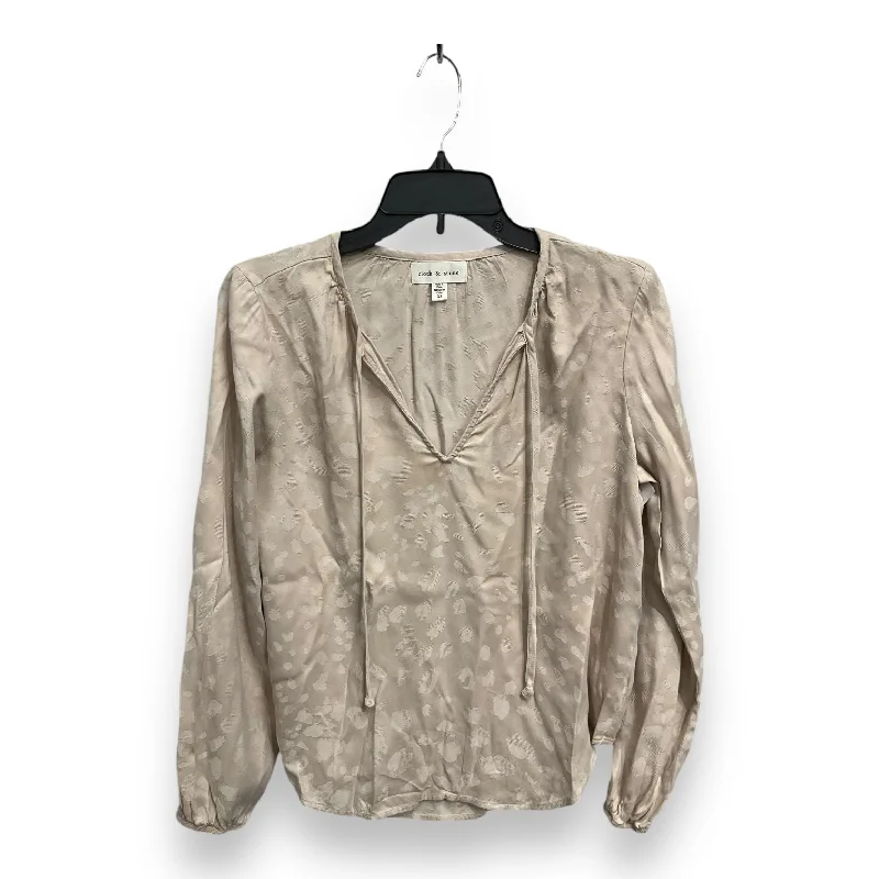 Blouse Long Sleeve By Cloth & Stone In Cream, Size: Xs