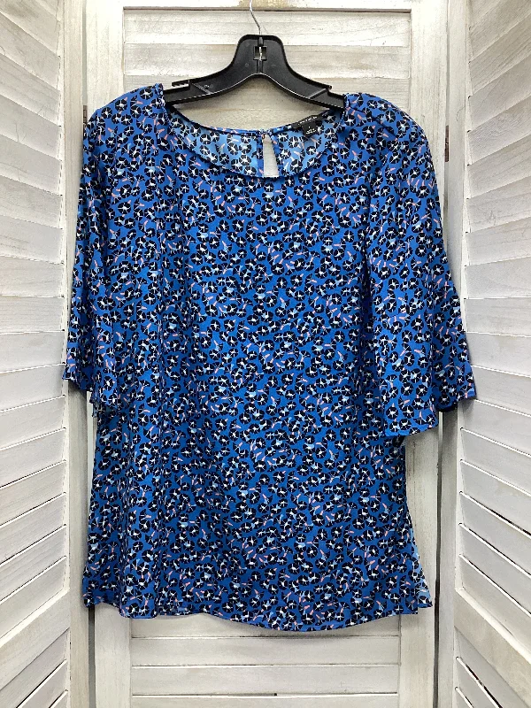 Blouse Short Sleeve By Ann Taylor In Multi-colored, Size: S