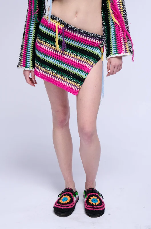 IN MY ELEMENT CROCHET KNIT MINI SKIRT