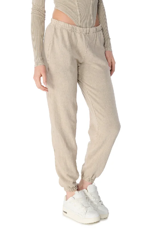 KATRINA MINERAL WASH JOGGER IN LIGHT GREY